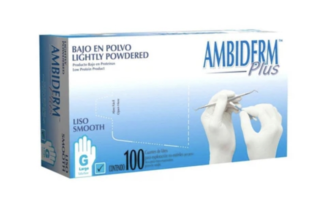 guantes de latex caja de 100 pz color azul MEDIANOS