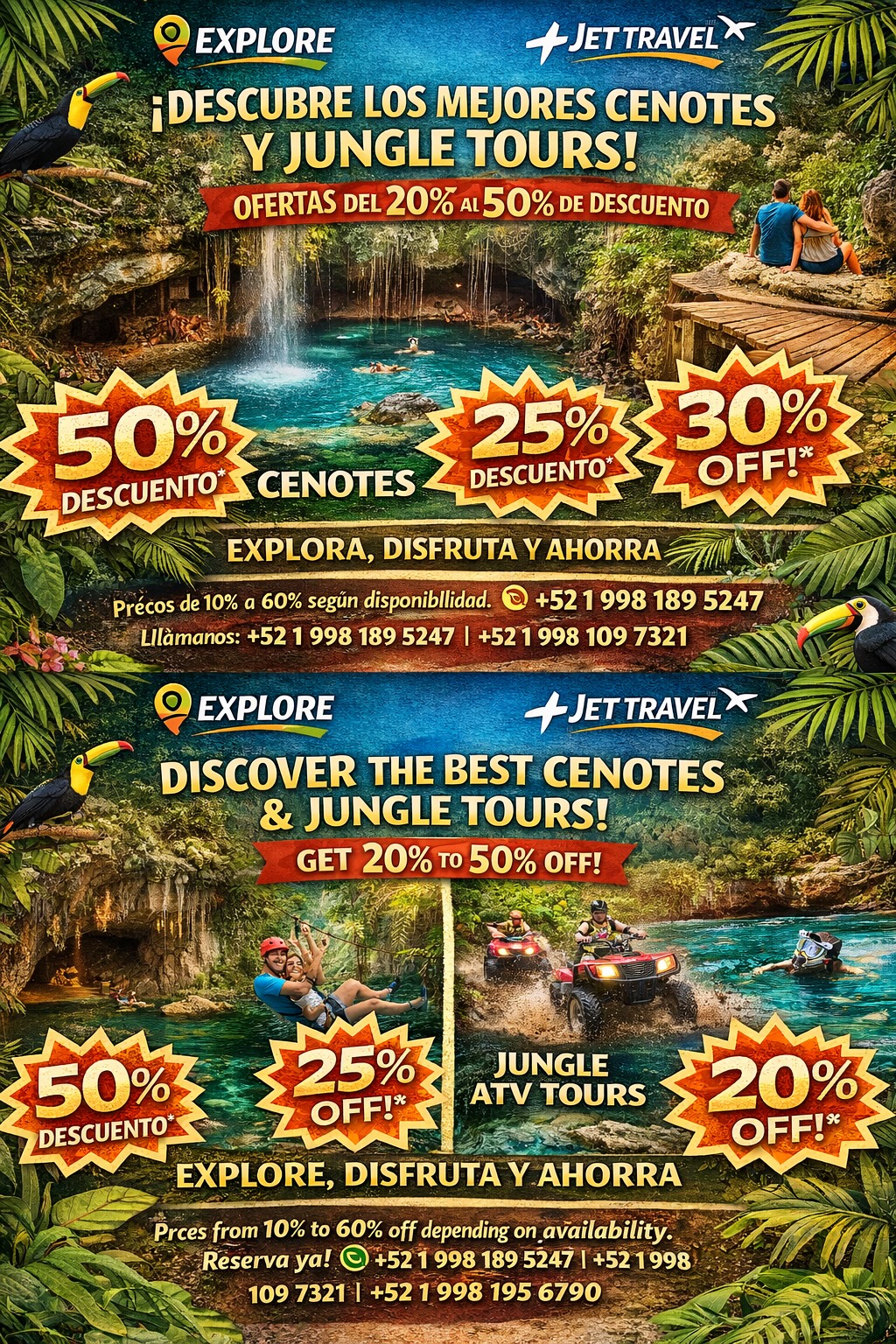 🇪🇸 Precios con descuentos del 10% al 60%, sujetos a disponibilidad, clima y operación del proveedor. Es obligatorio reservar previamente vía Call Center, WhatsApp o en línea y realizar el pago para garantizar el espacio. Preséntate puntualmente en el punto de salida y sigue las instrucciones. Explore, Nextination y Xiiktec.com actúan como facilitadores y no son responsables de la operación del servicio. Uso: Activa tu cupón, sigue las instrucciones y reserva con nosotros: 📞 +52 1 998 189 5247 / +52 1 998 109 7321 / +52 1 998 195 6790
🇺🇸Discounts from 10% to 60%, subject to availability, weather, and provider operation. Advance reservation via Call Center, WhatsApp, or online and payment are required. Arrive on time and follow instructions. Explore, Nextination, and Xiiktec.com act as facilitators and are not responsible for service execution. Use: Activate your coupon, follow instructions, and book with us: +52 1 998 189 5247 / +52 1 998 109 7321 / +52 1 998 195 6790