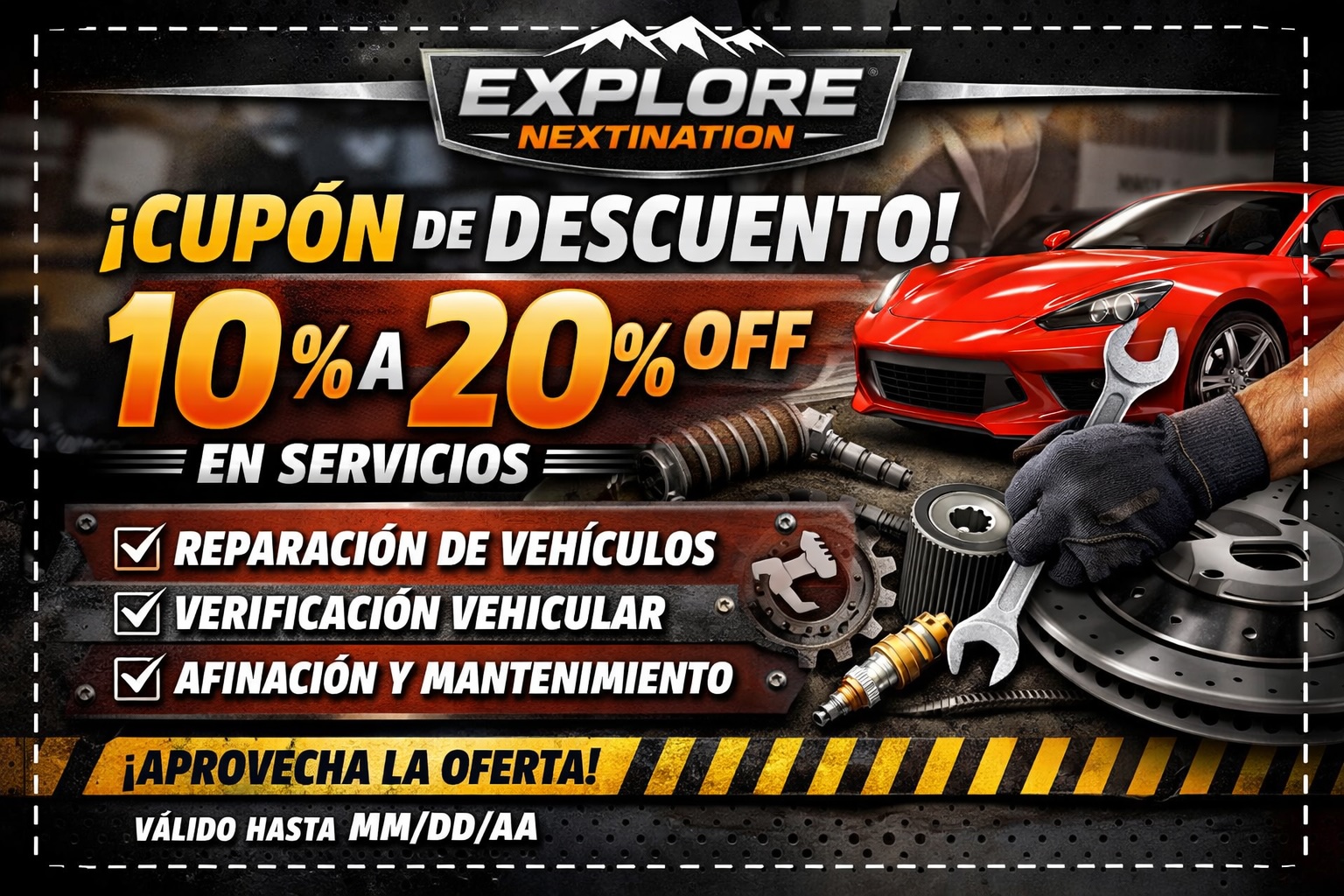 📄 TÉRMINOS Y CONDICIONES – CUPONES DE SERVICIO
Los servicios ofrecidos mediante este cupón son proporcionados directamente por el establecimiento o prestador de servicios correspondiente, quien es el único responsable de la operación, calidad y cumplimiento del servicio. Cualquier duda, aclaración o situación relacionada con la prestación del servicio deberá ser atendida directamente con el establecimiento. En caso de incumplimiento, inconformidad o incidencia, el usuario deberá comunicarse de inmediato a nuestros canales de atención, a través de los números telefónicos indicados o vía WhatsApp mediante el icono incluido en el cupón. El uso del cupón implica la aceptación total de estos términos y condiciones.
 watts y al telefono.  +52 998 246 39 06    +52 9983094919